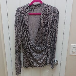 Apt. 9 Black and Pink Animal Print Top